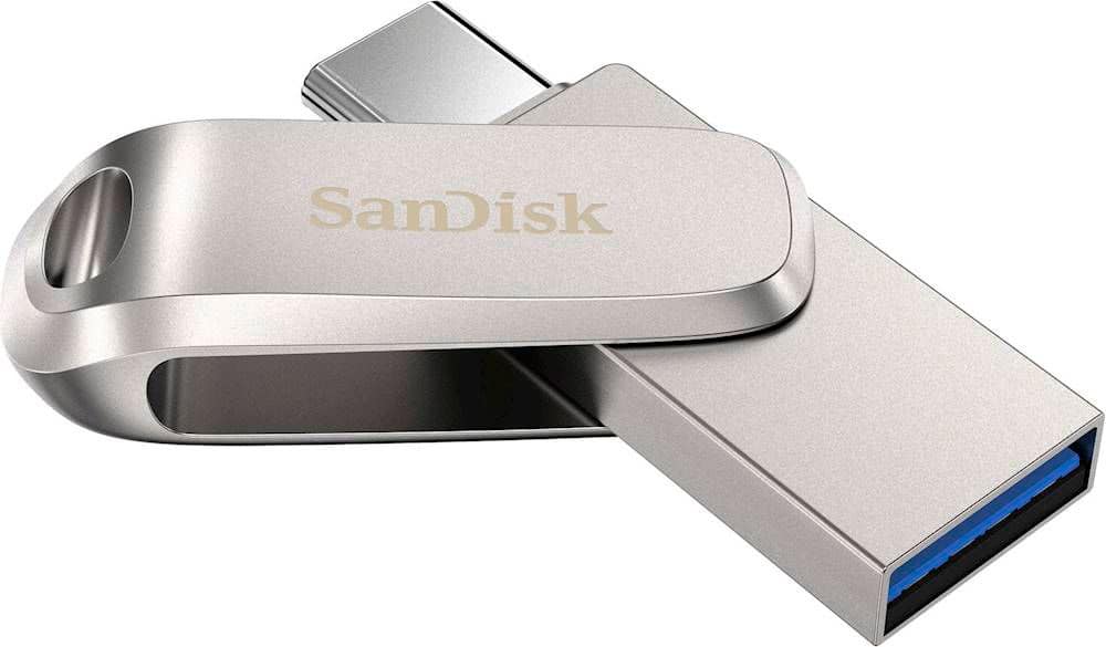 Alt View 12. SanDisk - Ultra Dual Drive Luxe 128GB USB 3.1, USB Type-C Flash Drive - Silver.