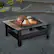 Alt View 11. Pure Garden - Fire Pit Set, Wood Burning Pit With Spark Screen, Cover and Log Poker, 32" Marble Tile Square Firepit - Bronze, orange marbled.
