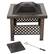 Alt View 11. Pure Garden - Fire Pit Set, Wood Burning Pit With Spark Screen, Cover and Log Poker, 26" Woven Metal Square Firepit - Bronze.