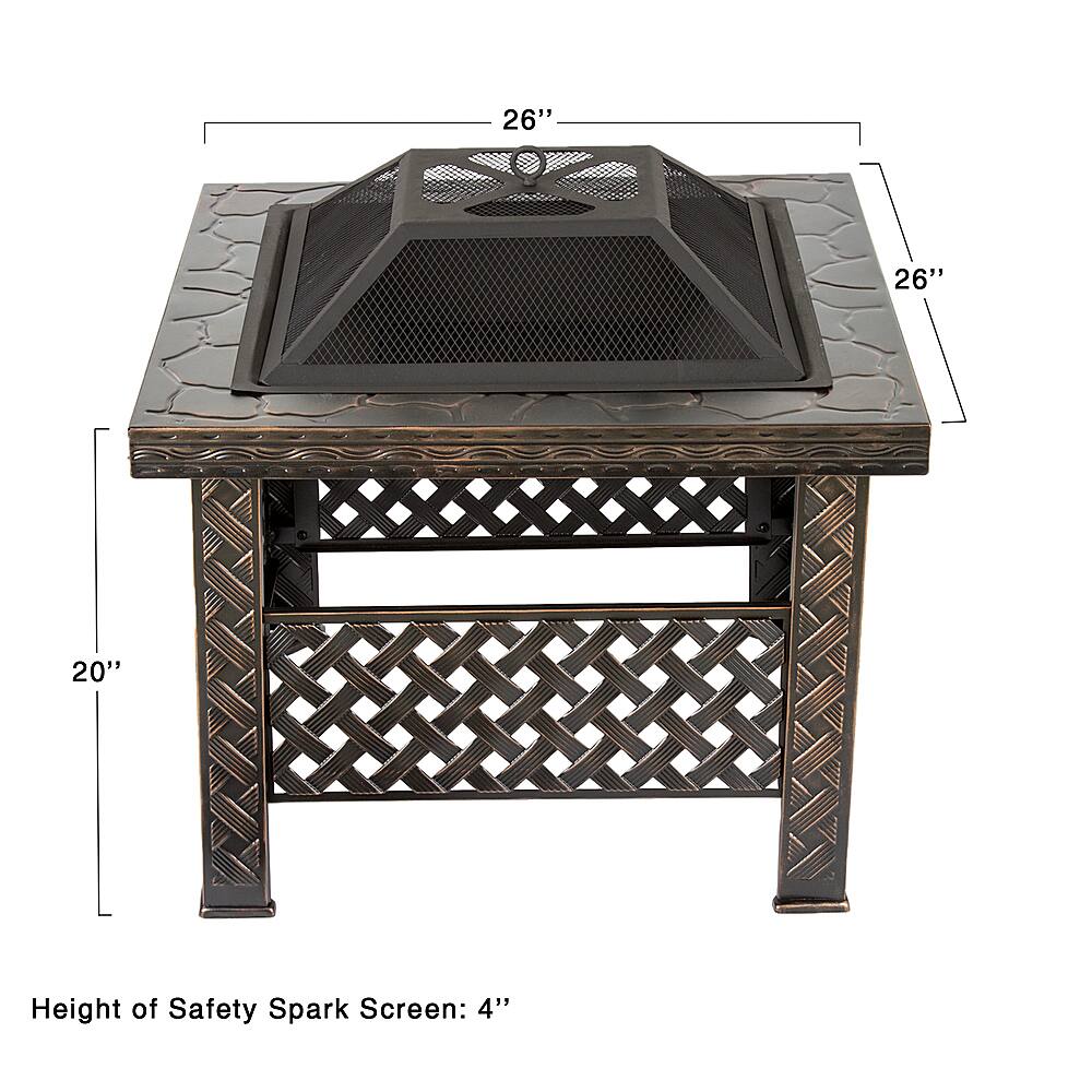 Best Buy: Pure Garden Fire Pit Set, Wood Burning Pit With Spark Screen ...