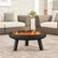 Front. Pure Garden - 27.5” Outdoor Fire Pit- Raised Steel Bowl for Above Ground Wood Burning- Side Handles & Storage Cover - Black.