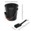 Alt View 11. Pure Garden - Ash Bucket With Lid and Shovel - Pellet Stove and Fireplace Tools - Black.