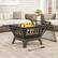 Alt View 11. Pure Garden - 32” Outdoor Deep Fire Pit- Square Large Steel Bowl with Star Design, Mesh Spark Screen, Log Poker & Storage Cover - Black.