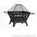 Alt View 12. Pure Garden - 32” Outdoor Deep Fire Pit- Square Large Steel Bowl with Star Design, Mesh Spark Screen, Log Poker & Storage Cover - Black.