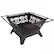 Alt View 16. Pure Garden - 32” Outdoor Deep Fire Pit- Square Large Steel Bowl with Star Design, Mesh Spark Screen, Log Poker & Storage Cover - Black.