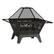 Alt View 17. Pure Garden - 32” Outdoor Deep Fire Pit- Square Large Steel Bowl with Star Design, Mesh Spark Screen, Log Poker & Storage Cover - Black.