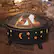 Front. Pure Garden - 32" Round Outdoor Fire Pit with Steel Bowl, Star Cutouts Spark Screen, Log Poker, Storage Cover for Patio Wood Burning - Black.