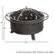 Alt View 12. Pure Garden - 32" Round Outdoor Fire Pit with Steel Bowl, Star Cutouts Spark Screen, Log Poker, Storage Cover for Patio Wood Burning - Black.