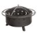 Alt View 17. Pure Garden - 32" Round Outdoor Fire Pit with Steel Bowl, Star Cutouts Spark Screen, Log Poker, Storage Cover for Patio Wood Burning - Black.