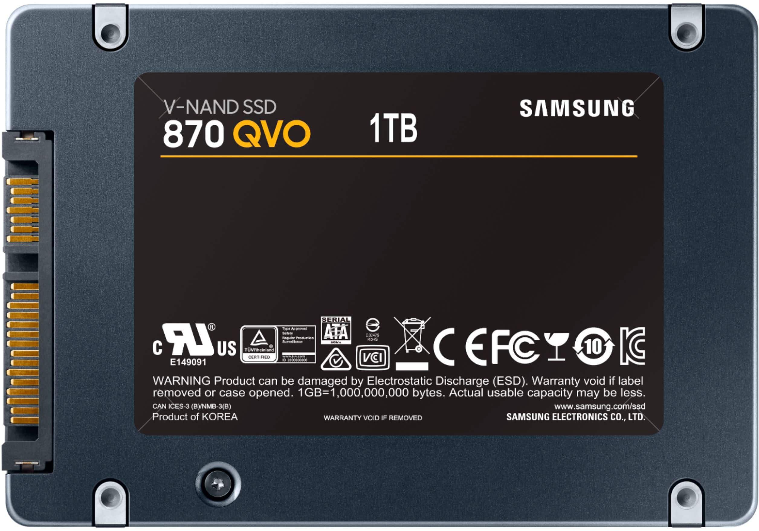 Alt View 11. Samsung - 870 QVO 1TB Internal SSD SATA - Black.