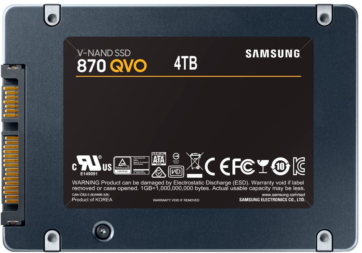 Alt View 11. Samsung - 870 QVO 4TB Internal SSD SATA - Black.