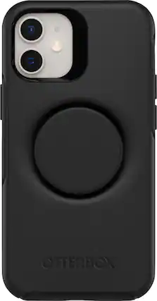 Front. OtterBox - Otter + Pop Series for Apple® iPhone® 12 mini - Black.