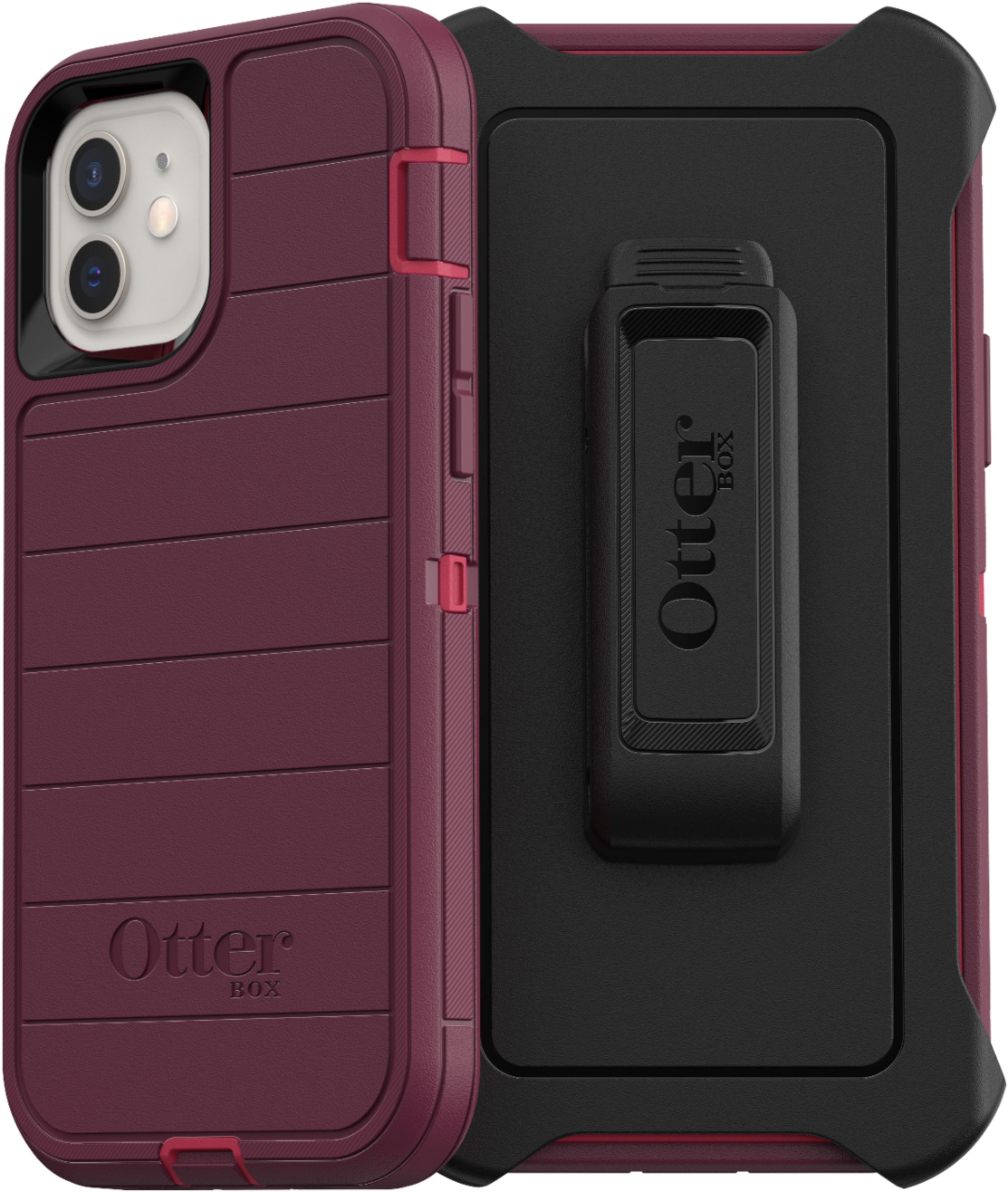 Angle View: OtterBox - Defender Series Pro for Apple® iPhone® 12 and iPhone 12 Pro - Berry Potion