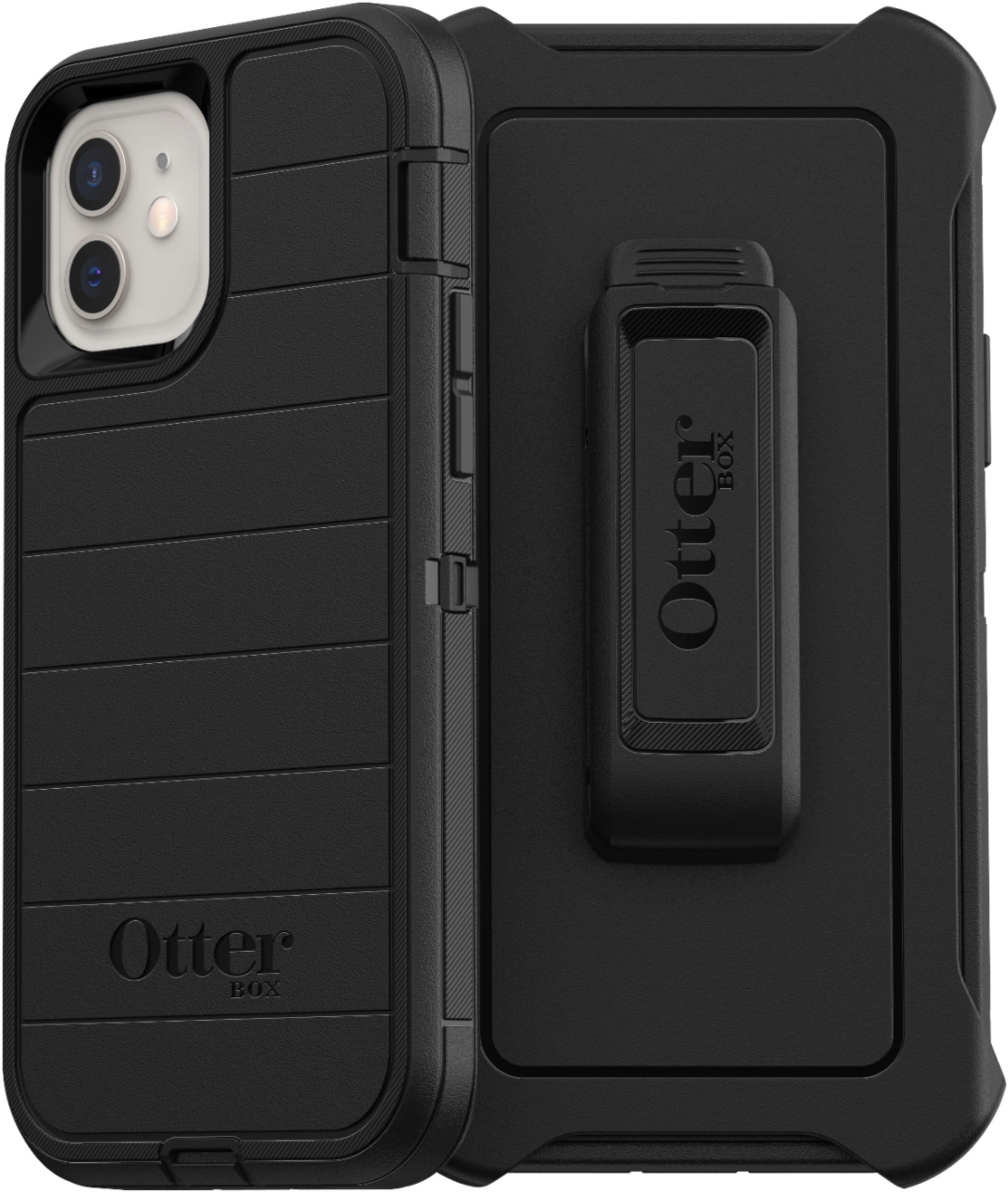 Angle View: OtterBox - Defender Series Pro for Apple® iPhone® 12 and iPhone 12 Pro - Black