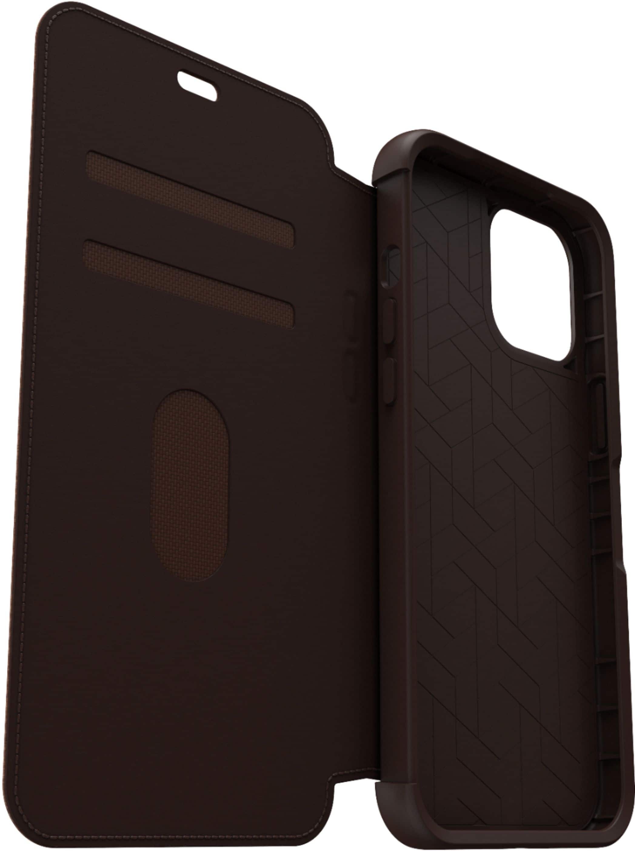 Alt View 2. OtterBox - Strada Series for Apple® iPhone® 12 Pro Max - Espresso Brown.