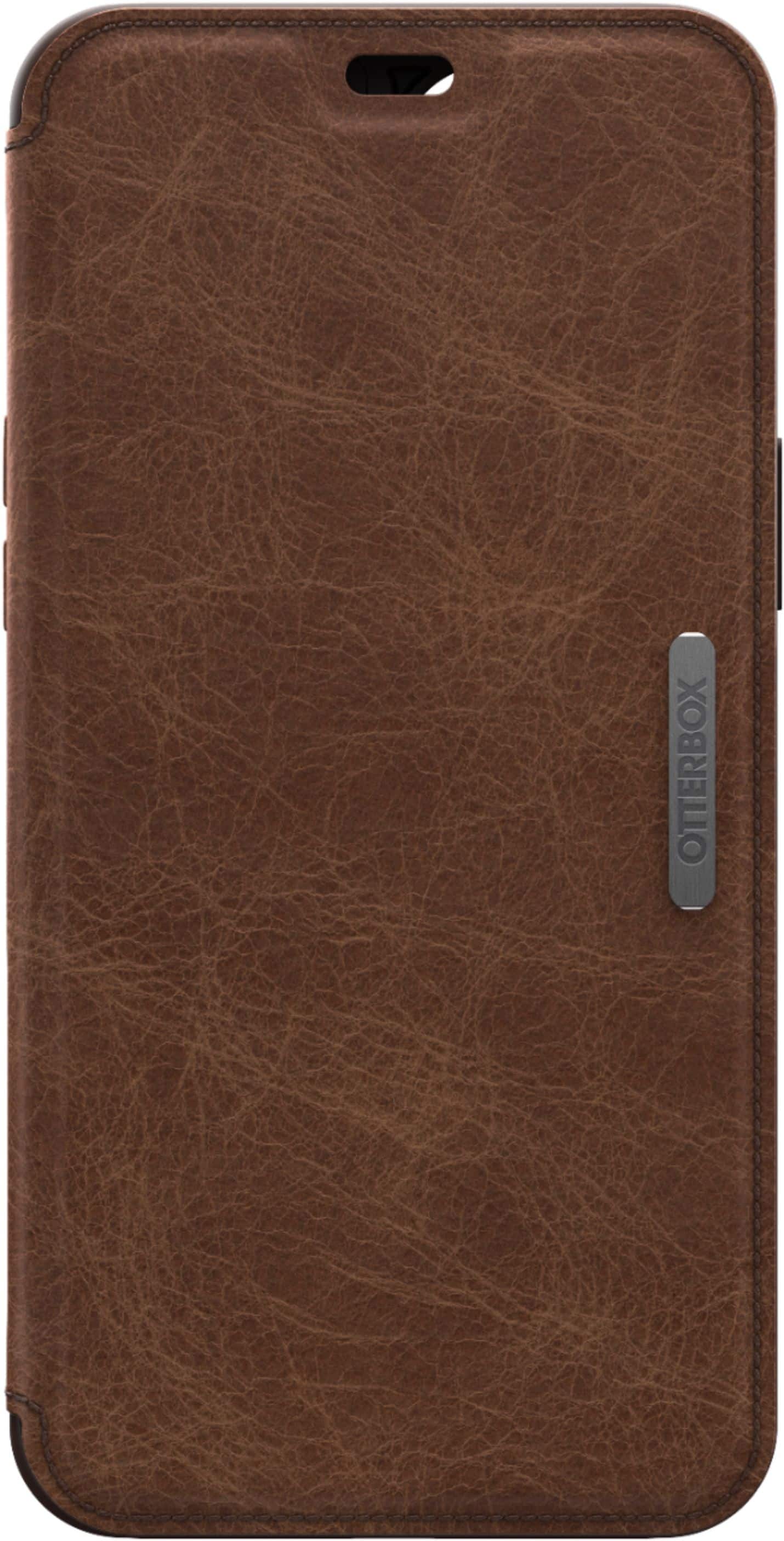 Left. OtterBox - Strada Series for Apple® iPhone® 12 Pro Max - Espresso Brown.