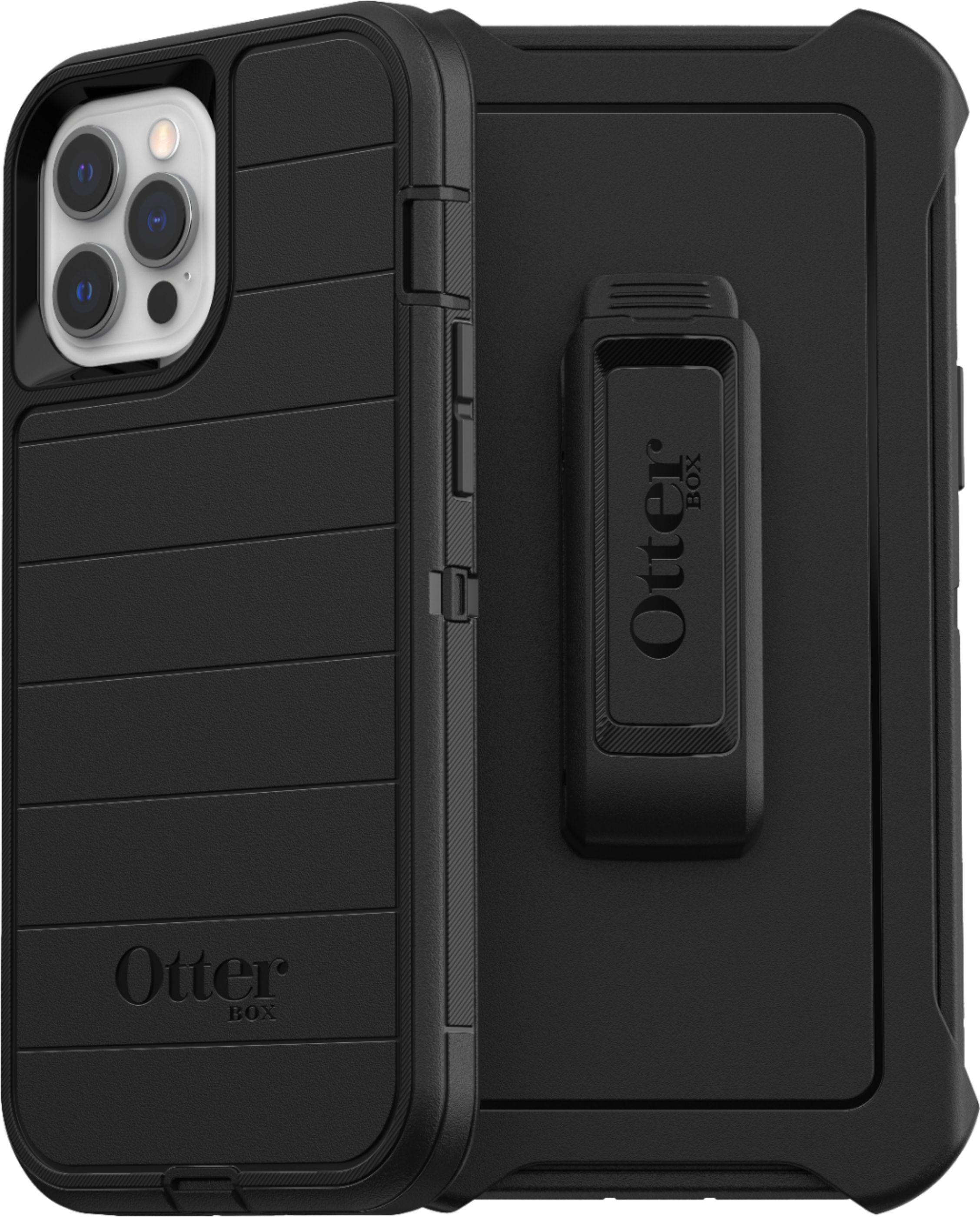 Angle View: OtterBox - Defender Series Pro Carrying Case for Apple® iPhone® 12 Pro Max - Black