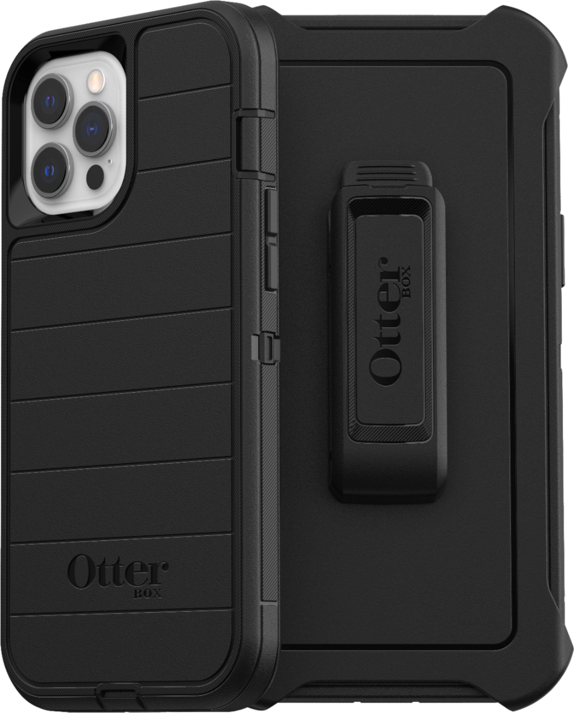 Angle. OtterBox - Defender Series Pro Carrying Case for Apple® iPhone® 12 Pro Max - Black.