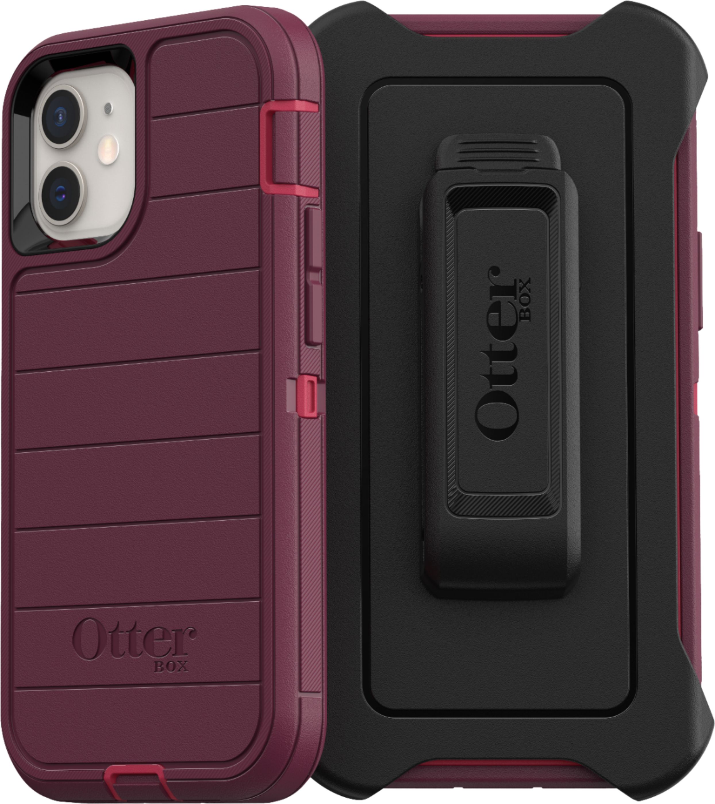 Angle View: OtterBox - Defender Series Pro for Apple® iPhone® 12 mini - Berry Potion