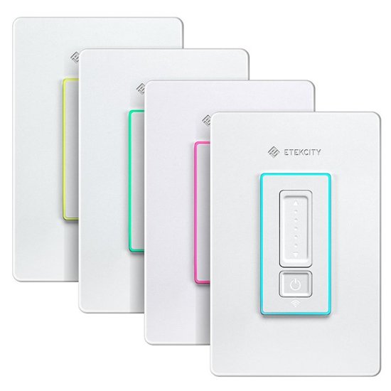 Alt View Zoom 11. Etekcity - Smart Wi-Fi Dimmer Switch (4-Pack) - White.