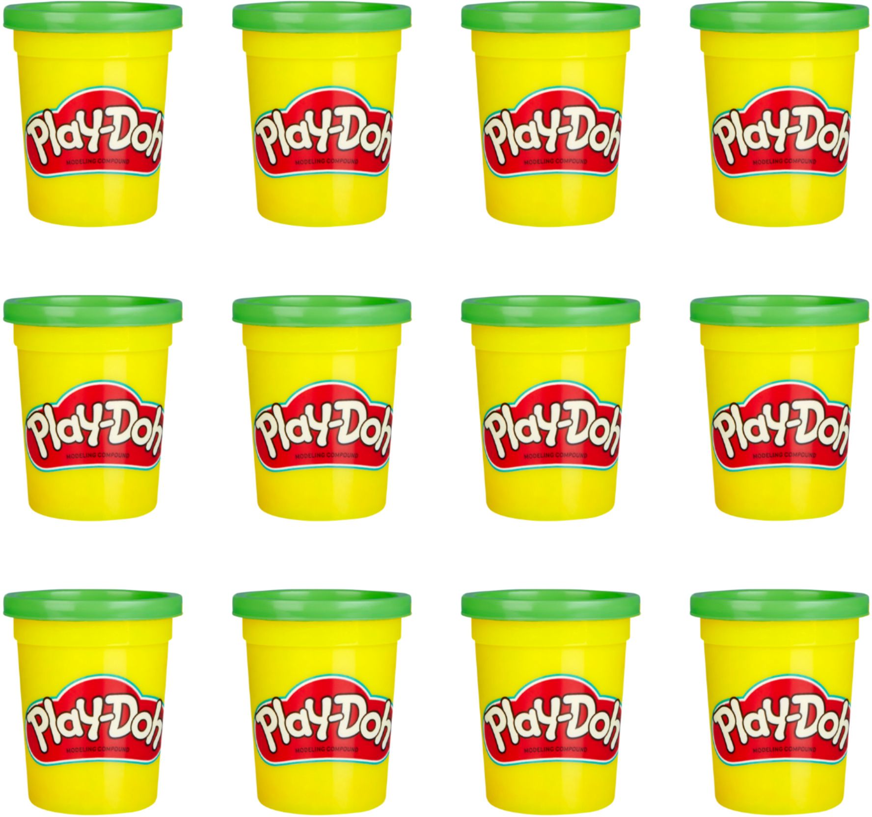 Play-doh - 12 Individual Cans Of Green Play-doh. Bulk Pack Includes 4 oz.  in Each Can. Brand New! - Arts & Crafts