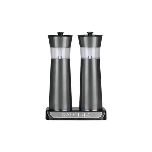 Kalorik Rechargeable Gravity Salt And Pepper Grinder Set - Pweter INTERNATIONAL SHIPPING