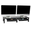 Mind Reader - Dual Monitor Stand, Height Adjustable, Desktop Organizer, Laptop Riser, Office, 38.5"L x 11"W x 2.55-6.5"H - Black