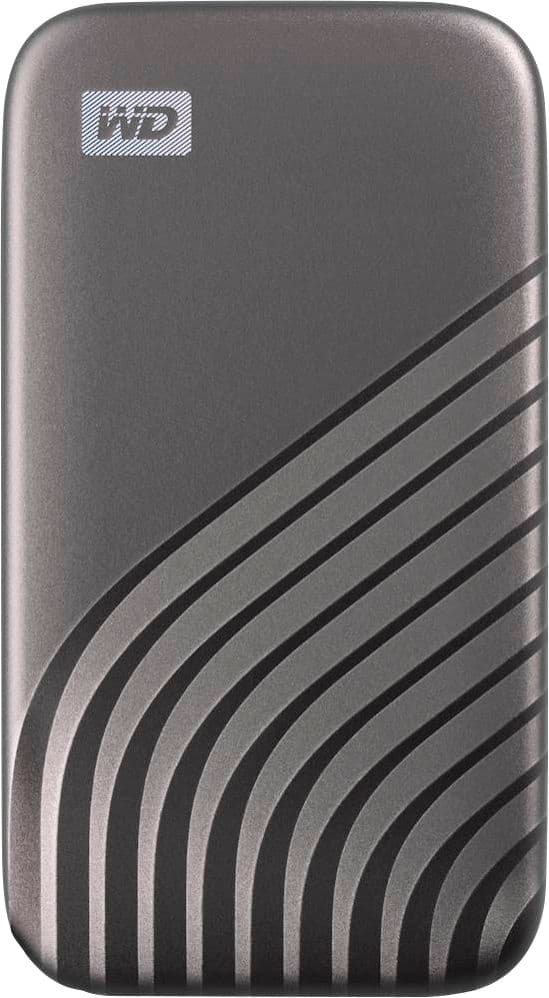 Front. WD - My Passport 1TB External USB Type-C Portable SSD - Space Gray.