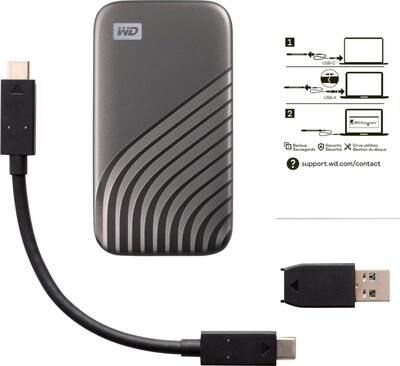 WD My Passport 1TB External USB Type C Portable SSD Space Gray WD My Passport 1TB External USB Type C Portable SSD Space Gray