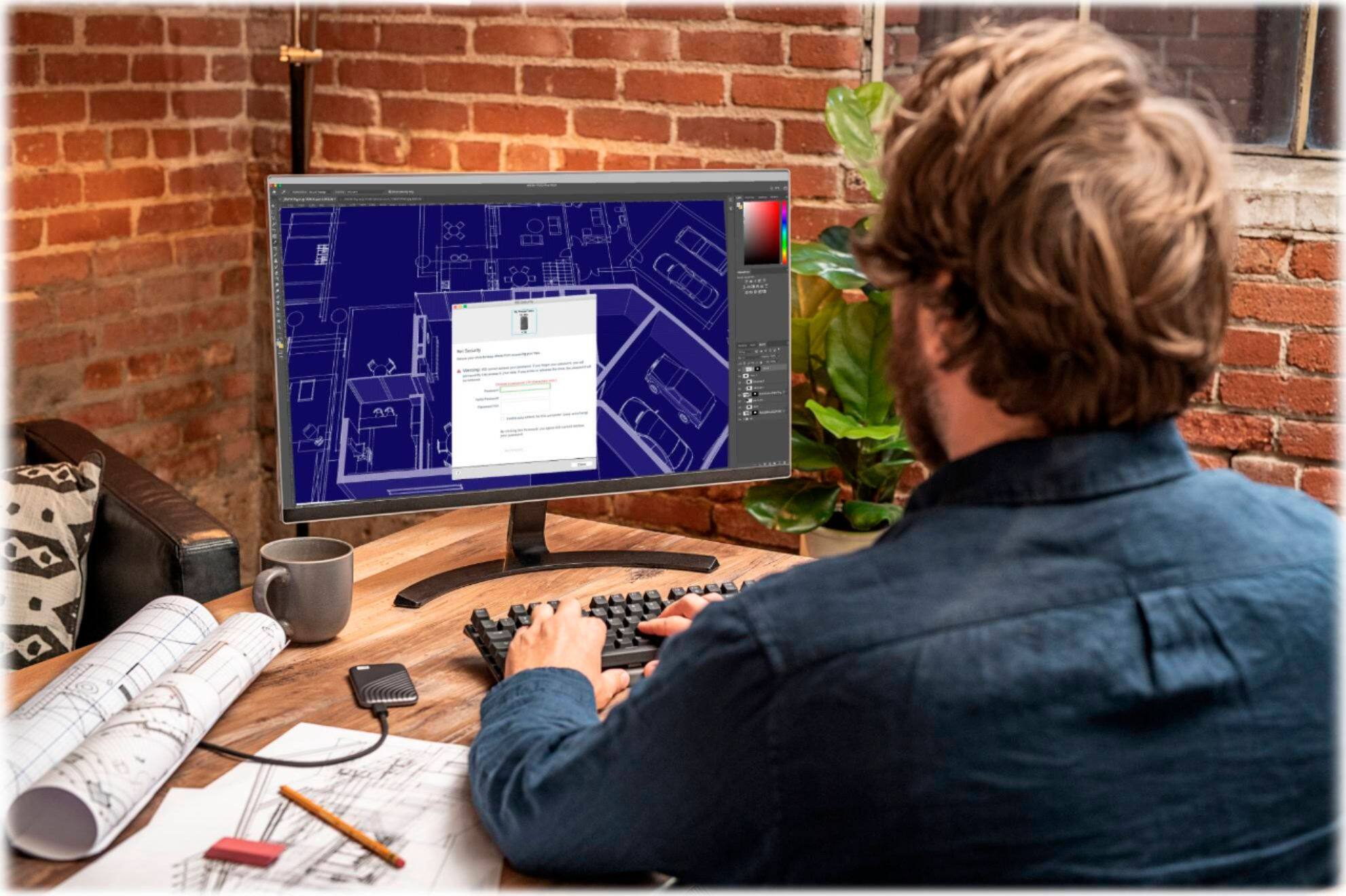 Alt View 18. WD - My Passport 1TB External USB Type-C Portable SSD - Space Gray.