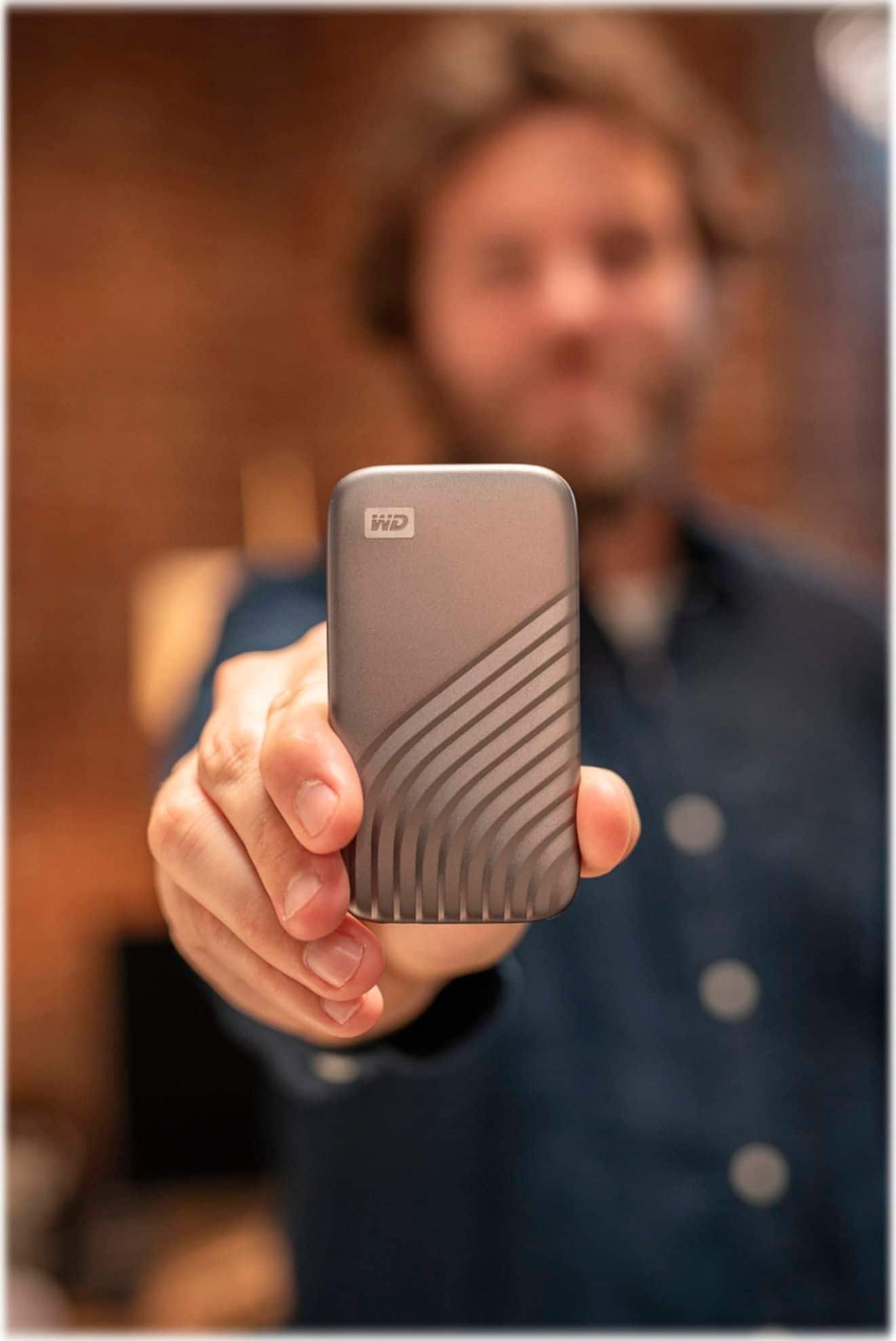 Alt View 19. WD - My Passport 1TB External USB Type-C Portable SSD - Space Gray.