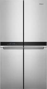 Whirlpool - 19.4 Cu. Ft. 4-Door French Door Counter-Depth Refrigerator with Flexible Organization Spaces - Fingerprint Resistant Metallic Steel - Front_Standard