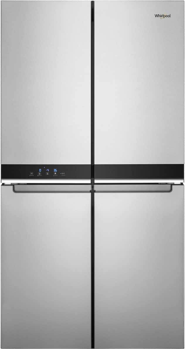 Whirlpool - 19.4 Cu. Ft. 4-Door French Door Counter-Depth Refrigerator with Flexible Organization Spaces - Stainless Steel - Front_Zoom