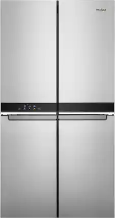 Front. Whirlpool - 19.4 Cu. Ft. 4-Door French Door Counter-Depth Refrigerator with Flexible Organization Spaces - Stainless Steel.
