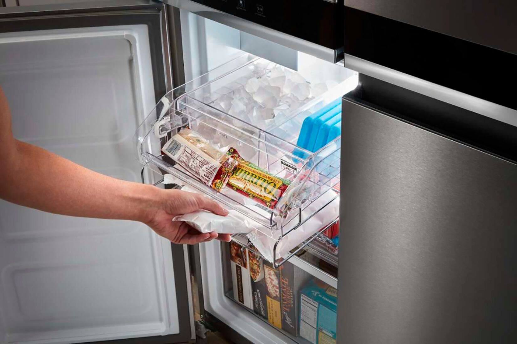 Alt View 11. Whirlpool - 19.4 Cu. Ft. 4-Door French Door Counter-Depth Refrigerator with Flexible Organization Spaces - Stainless Steel.