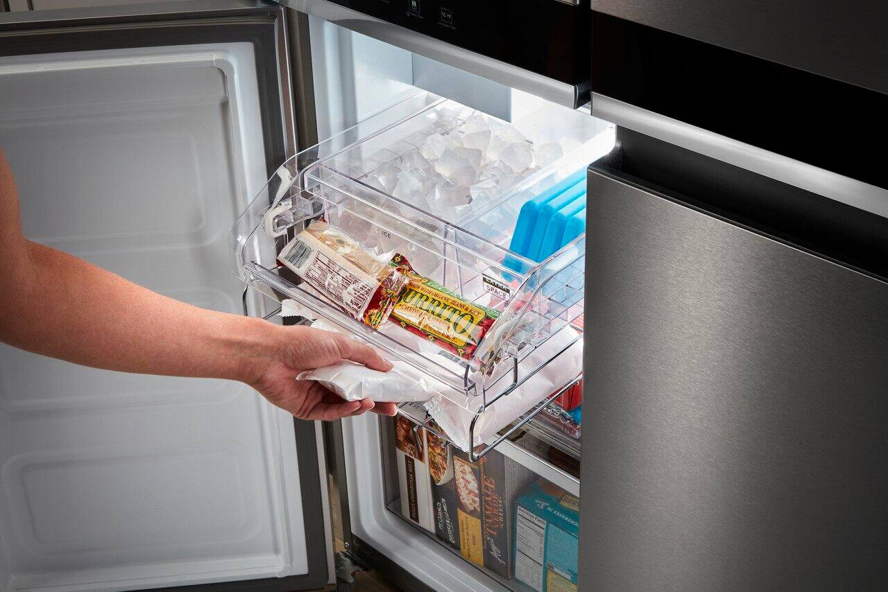 Alt View 12. Whirlpool - 19.4 Cu. Ft. 4-Door French Door Counter-Depth Refrigerator with Flexible Organization Spaces - Stainless Steel.