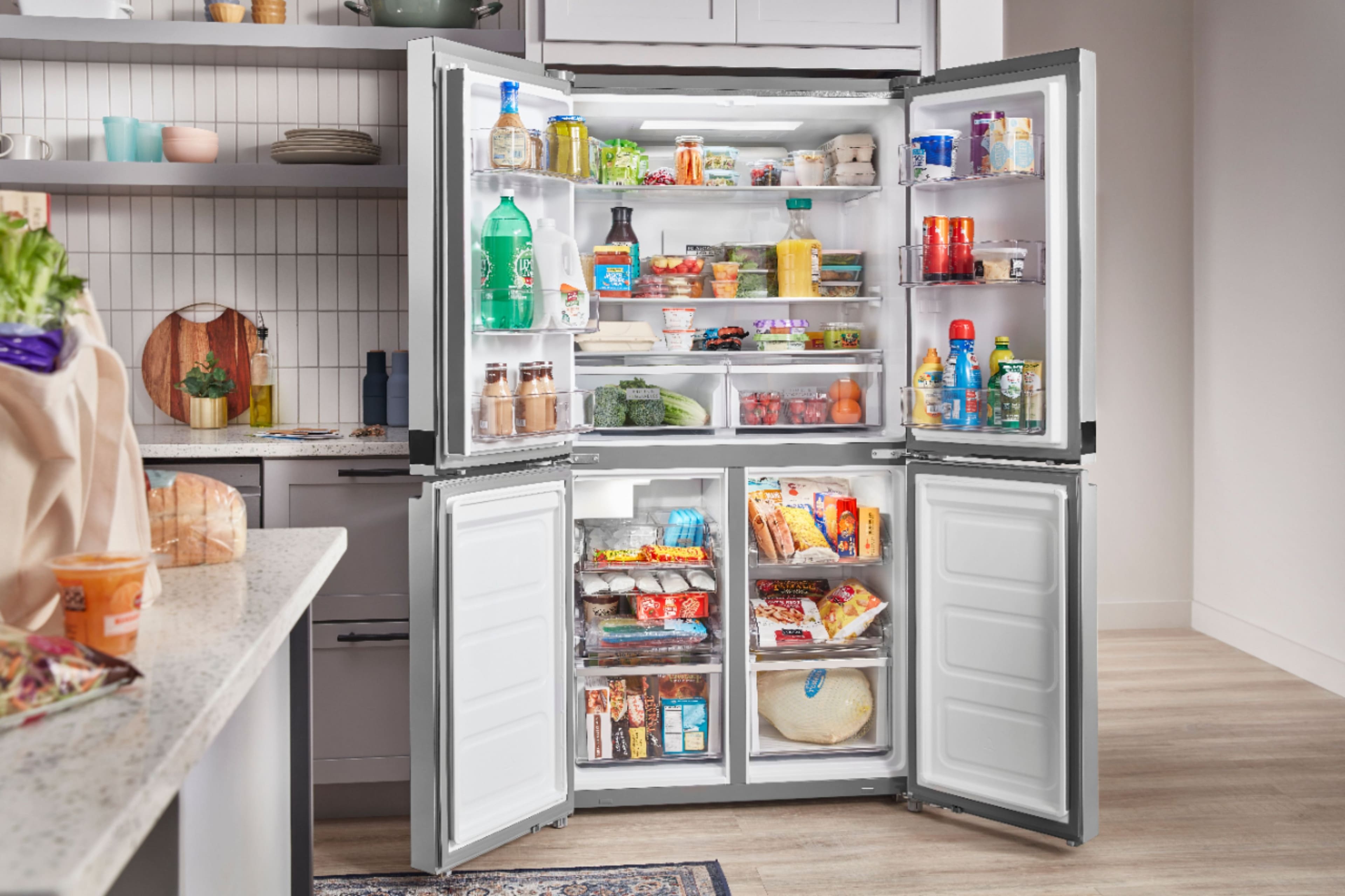 Alt View 13. Whirlpool - 19.4 Cu. Ft. 4-Door French Door Counter-Depth Refrigerator with Flexible Organization Spaces - Stainless Steel.