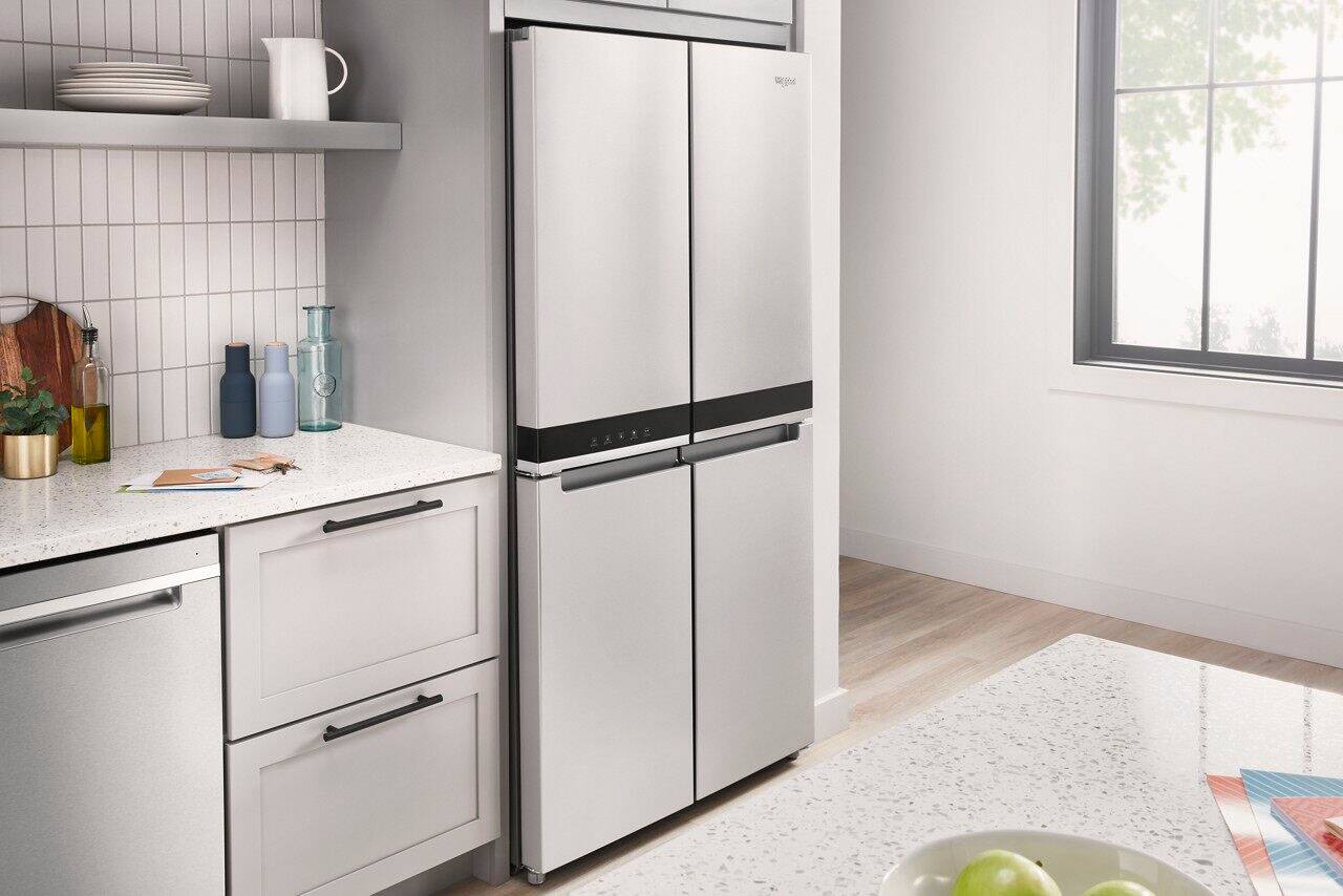 Alt View 14. Whirlpool - 19.4 Cu. Ft. 4-Door French Door Counter-Depth Refrigerator with Flexible Organization Spaces - Stainless Steel.