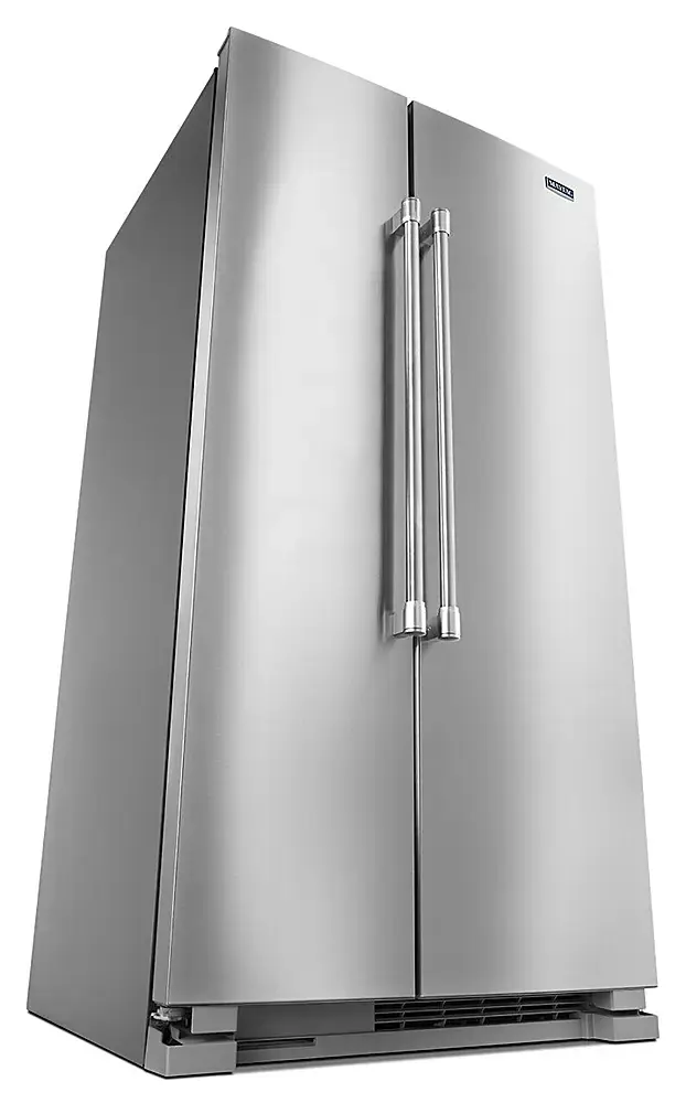 Alt View 3. Maytag - 25 Cu. Ft. Side-by-Side Freestanding Refrigerator, Fingerprint Resistant - Stainless Steel.