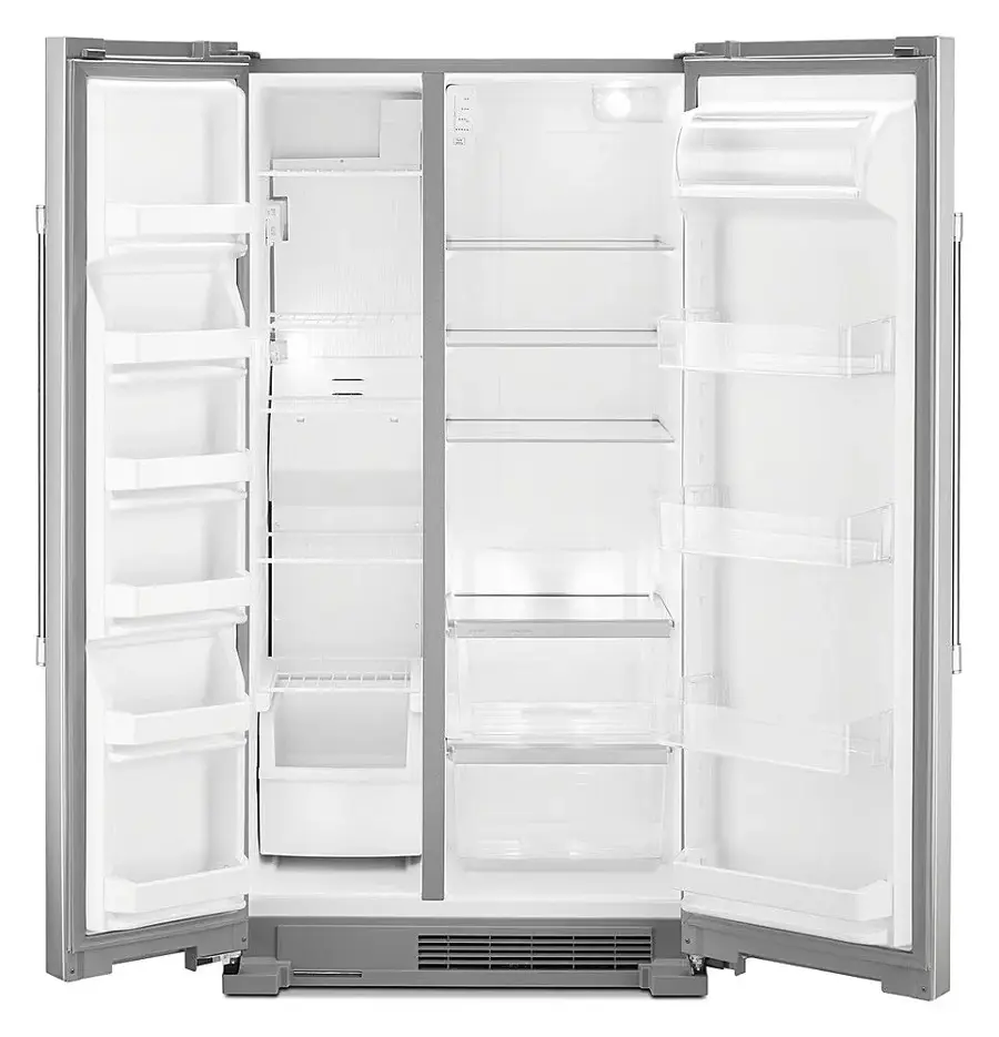Alt View 4. Maytag - 25 Cu. Ft. Side-by-Side Freestanding Refrigerator, Fingerprint Resistant - Stainless Steel.