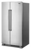 Left. Maytag - 25 Cu. Ft. Side-by-Side Freestanding Refrigerator, Fingerprint Resistant - Stainless Steel.