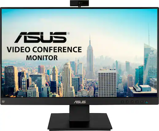 Front. ASUS - 23.8" FHD IPS Video Conference Business Monitor with Webcam (DisplayPort,HDMI) - Black.