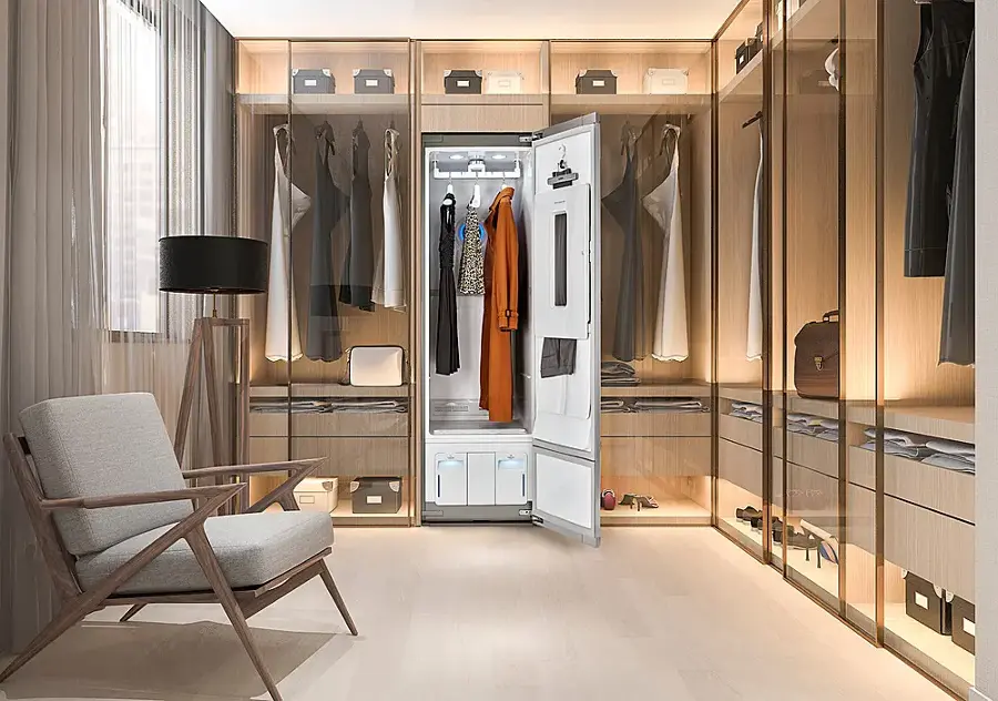 Alt View 25. LG - STUDIO Styler Smart Steam Clothing Care System - Black Tinted Mirror.