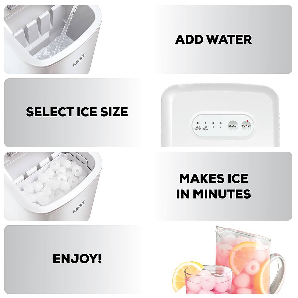 Left. Igloo - 26-Pound Automatic Portable Countertop Ice Maker Machine.