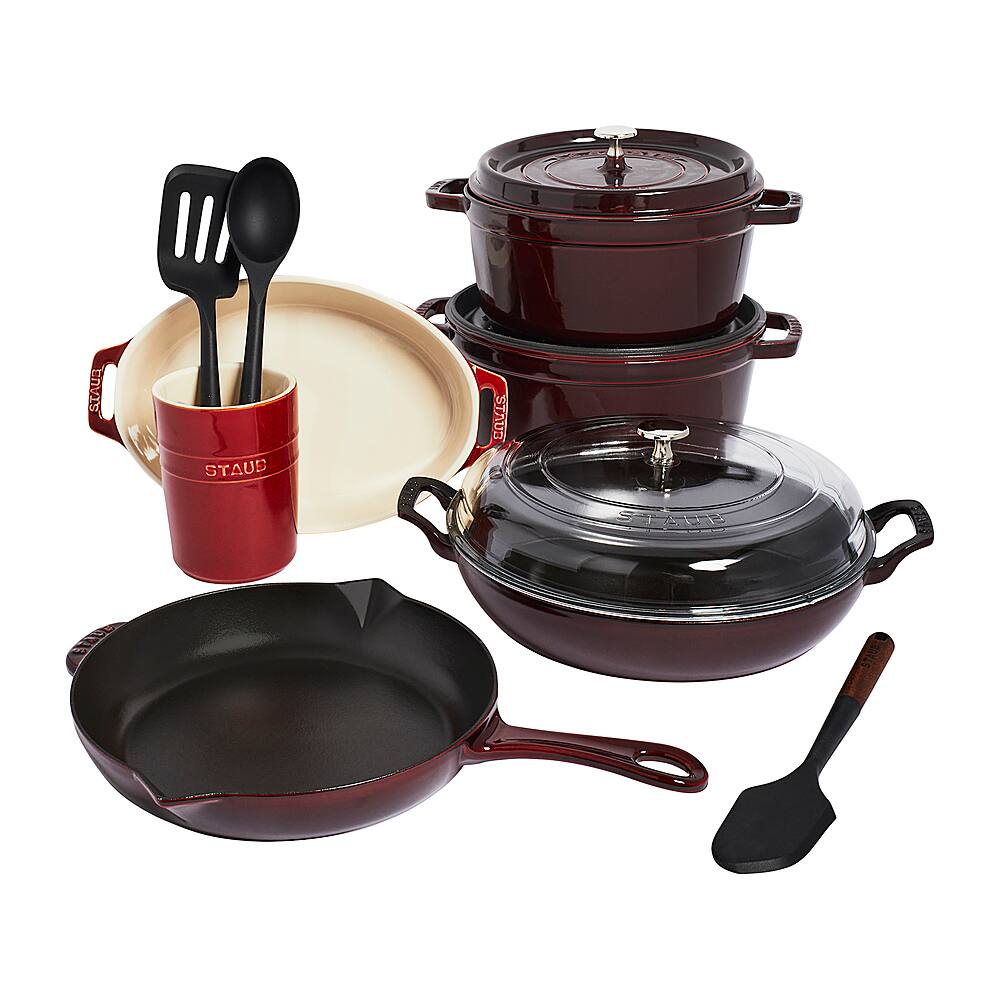 Angle View: Staub - 12-pc Set - Grenadine