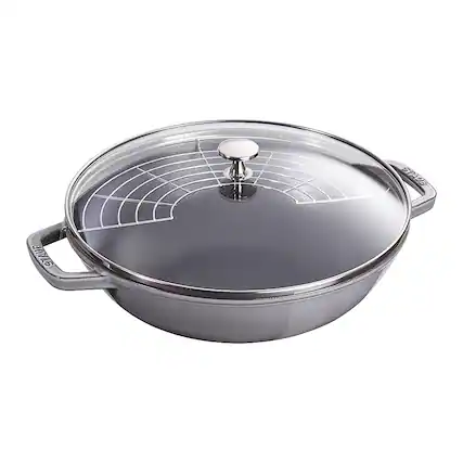 Angle. Staub - Cast Iron 4.5-qt Perfect Pan - Graphite Grey.