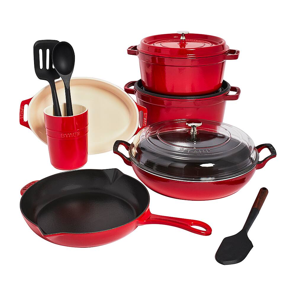 Angle View: Staub - 12-pc Set - Cherry