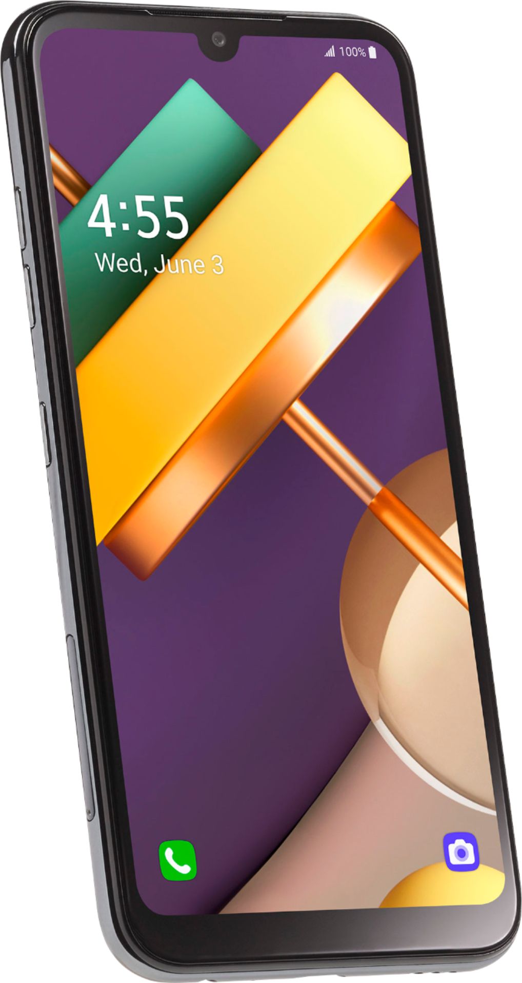 Angle View: LG Premier Pro Plus - 4G smartphone / Internal Memory 32 GB - microSD slot - 6.1" - 1560 x 720 pixels - 2x rear cameras 13 MP, 5 MP - front camera 8 MP - prepaid - Total Wireless