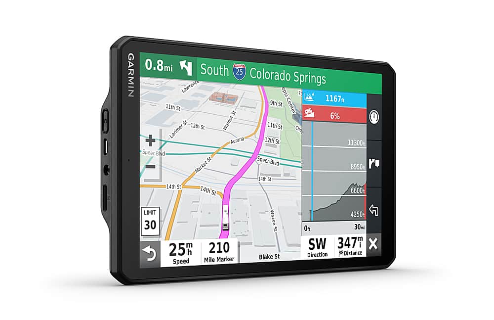 Alt View 14. Garmin - RV 890 Large 8" RV GPS Navigator with Map Updates, Bluetooth, and WiFi - Black.