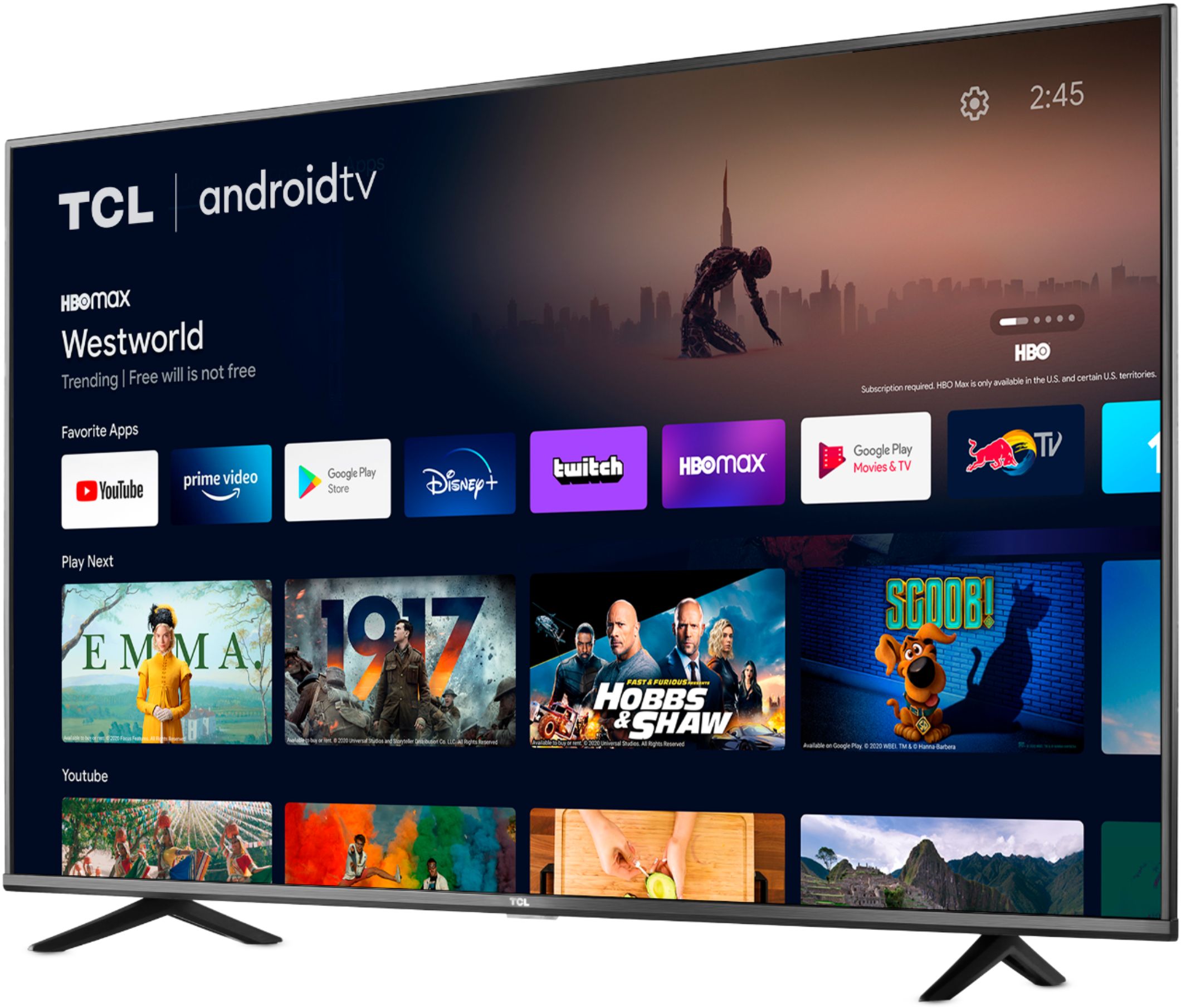 Left View: TCL - 50" Class 4 Series LED 4K UHD Smart Android TV